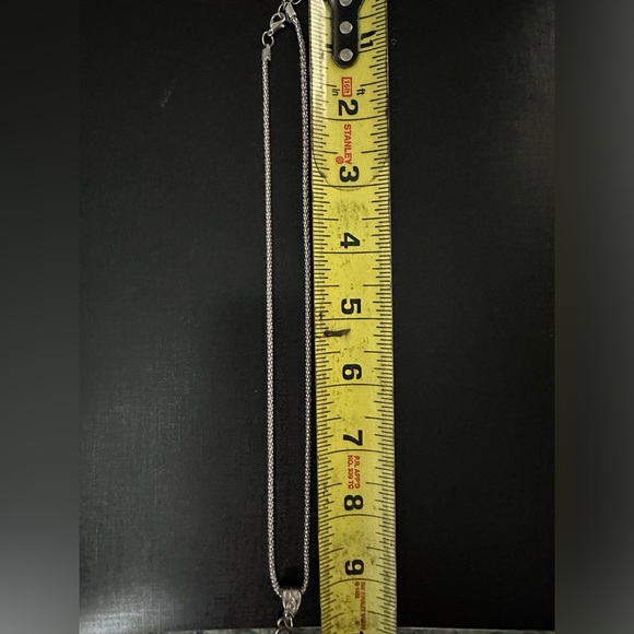 Silver Color Turquoise Blue Rhinestone Necklace & Earrings Set - Picture 5 of 8